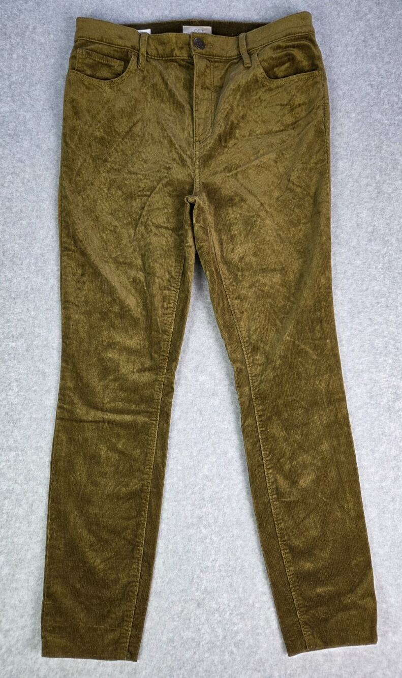 LOFT High Rise Skinny Corduroy Pants Womens 8 Olive Moss Green Stretch Soft